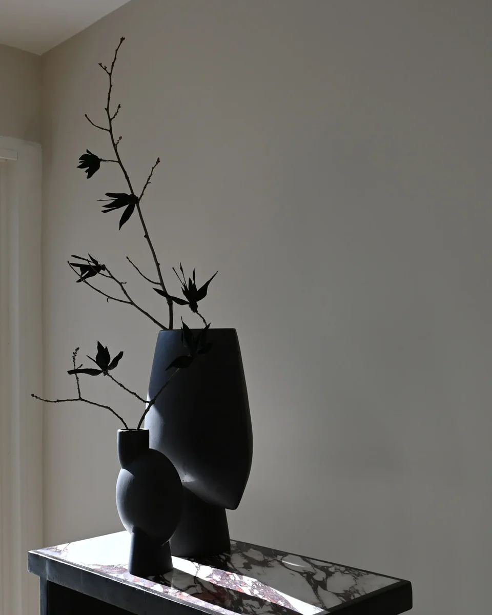 球形花瓶,四方形,大 - 咖啡色