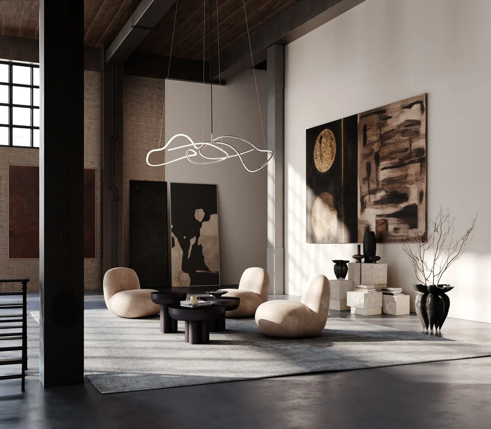 蓮花花瓶,大 - 咖啡色