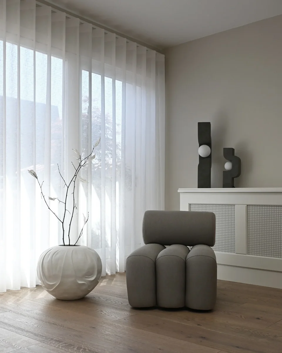 織物花瓶,大 - 骨白色