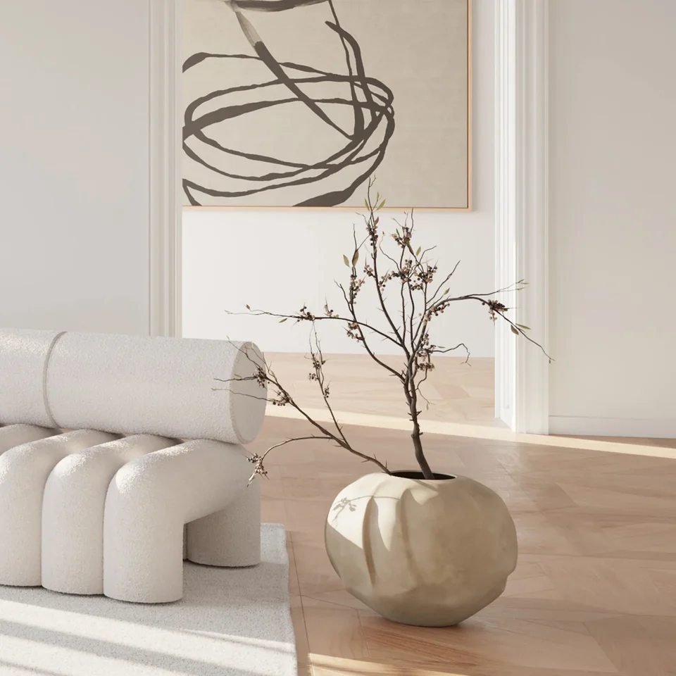 織物花瓶,大 - 沙色