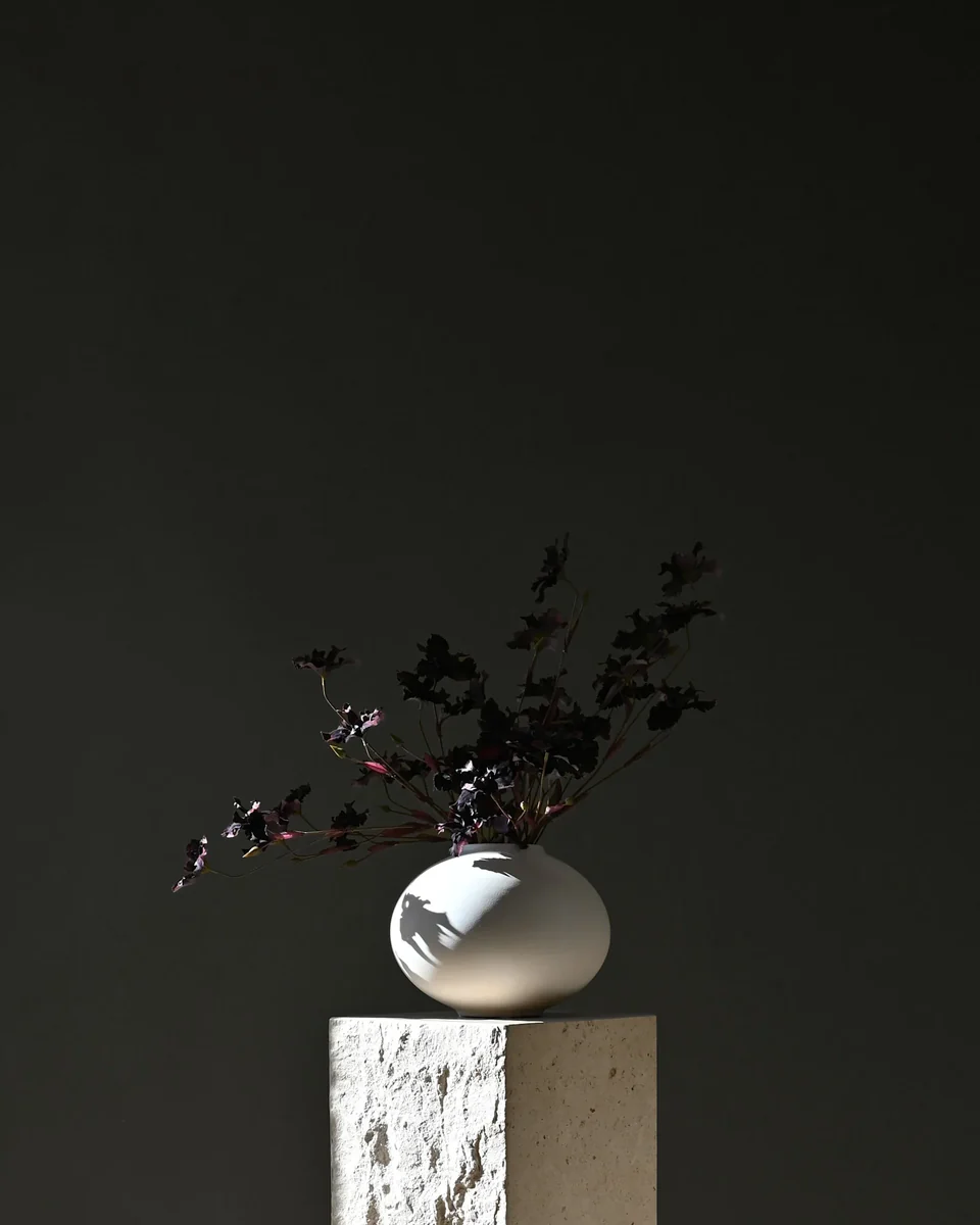 素直花瓶,胖型小 - 白樺色