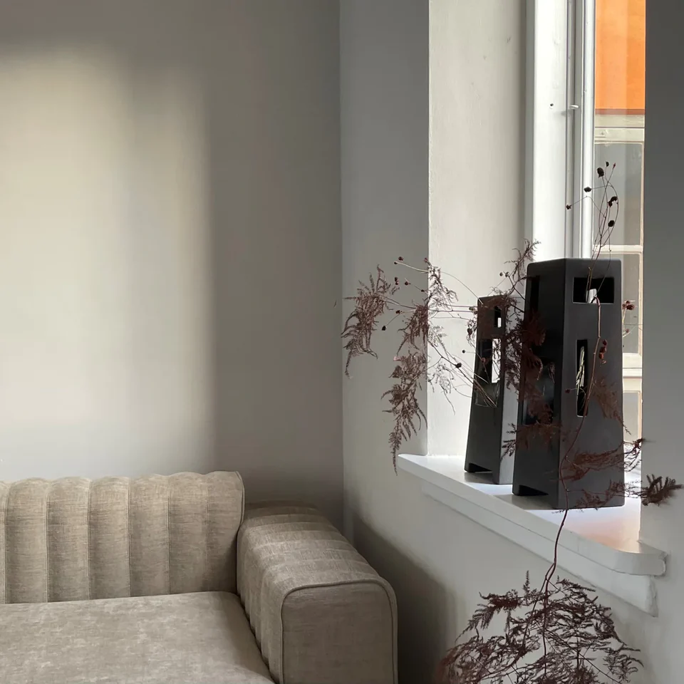 廢墟花瓶,矮胖型- 咖啡色