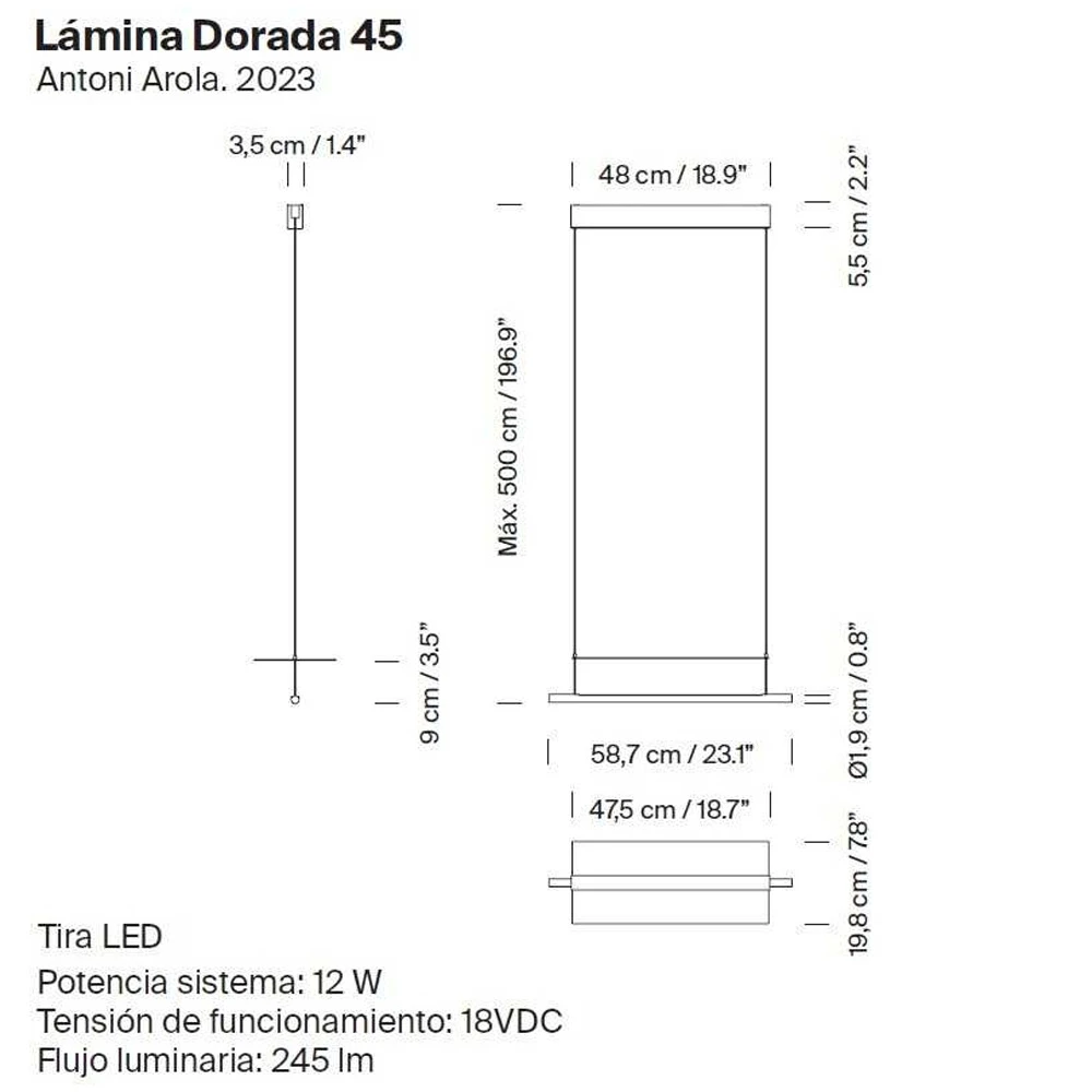 Lamina Dorada 45 吊燈