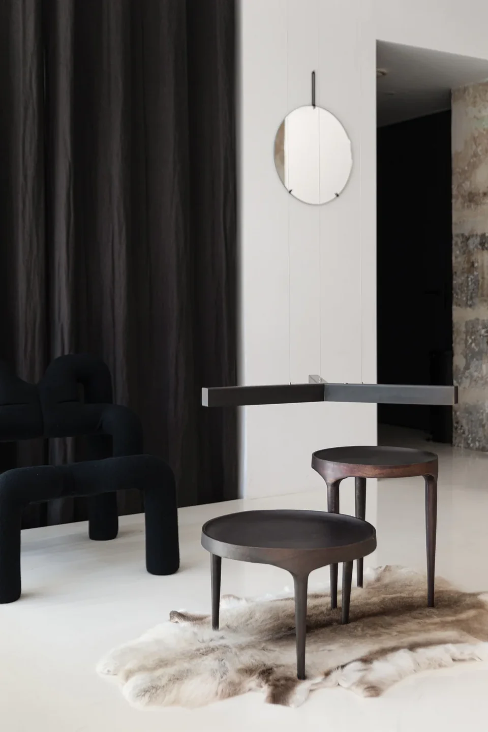 幻影桌,低 - 古董色