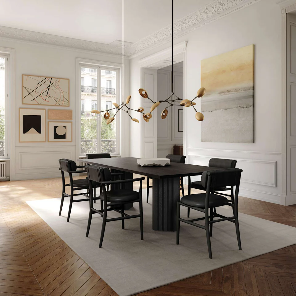 Nama 餐椅-咖啡黑橡木 × 黑色苯染皮革