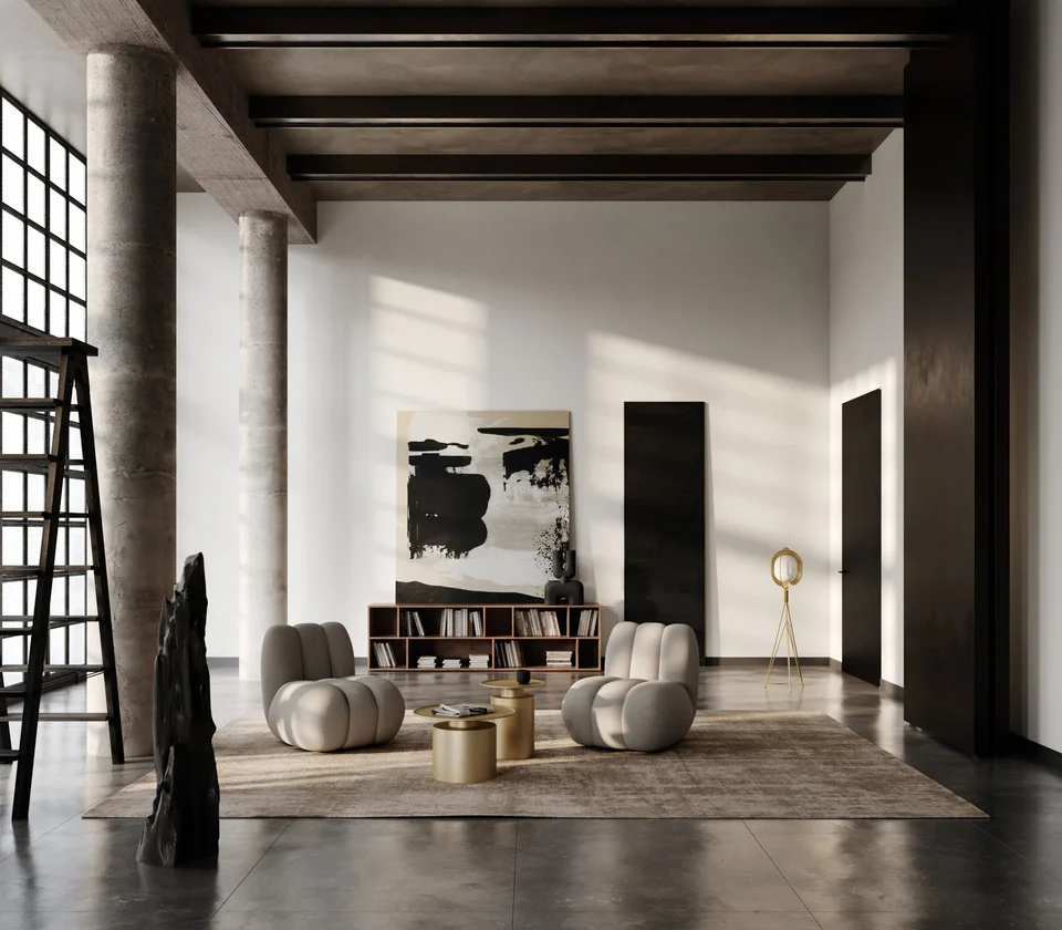 珍珠落地燈 - 黃銅色