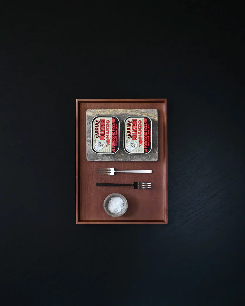 環形長方托盤,小 - 大地色