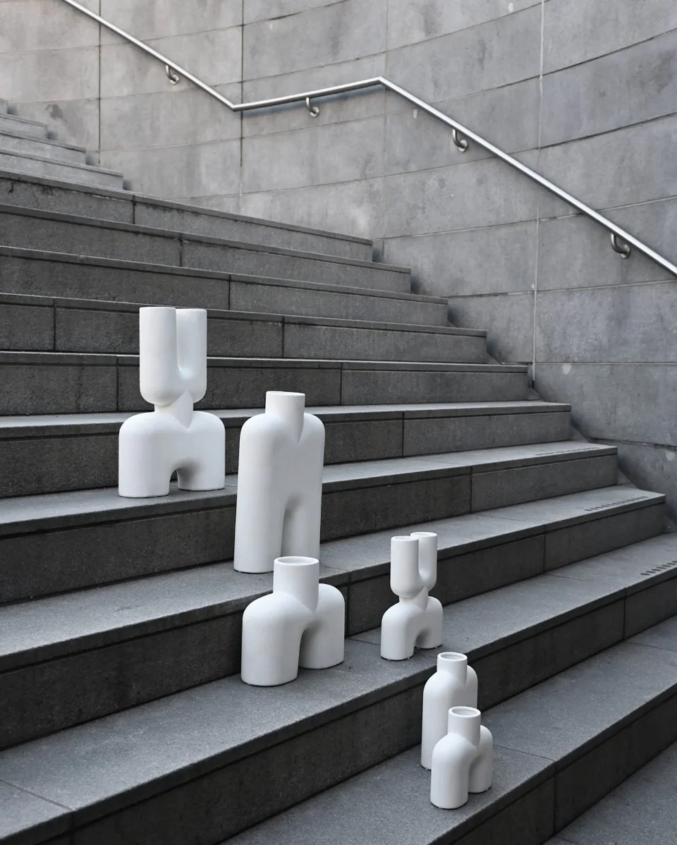 眼鏡蛇花瓶,中型- 骨白色