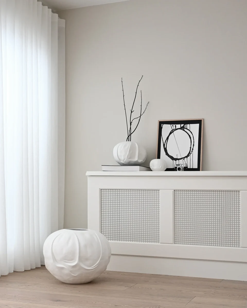 織物花瓶,大 - 骨白色