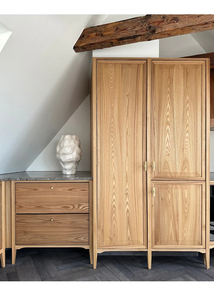 Katachi 花瓶,中 - 高釉樺木色