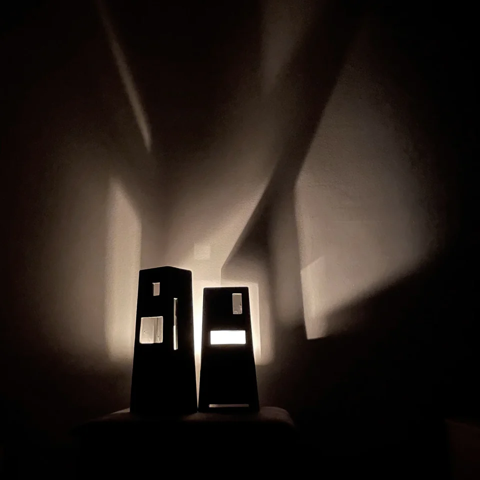 廢墟花瓶,矮胖型- 咖啡色