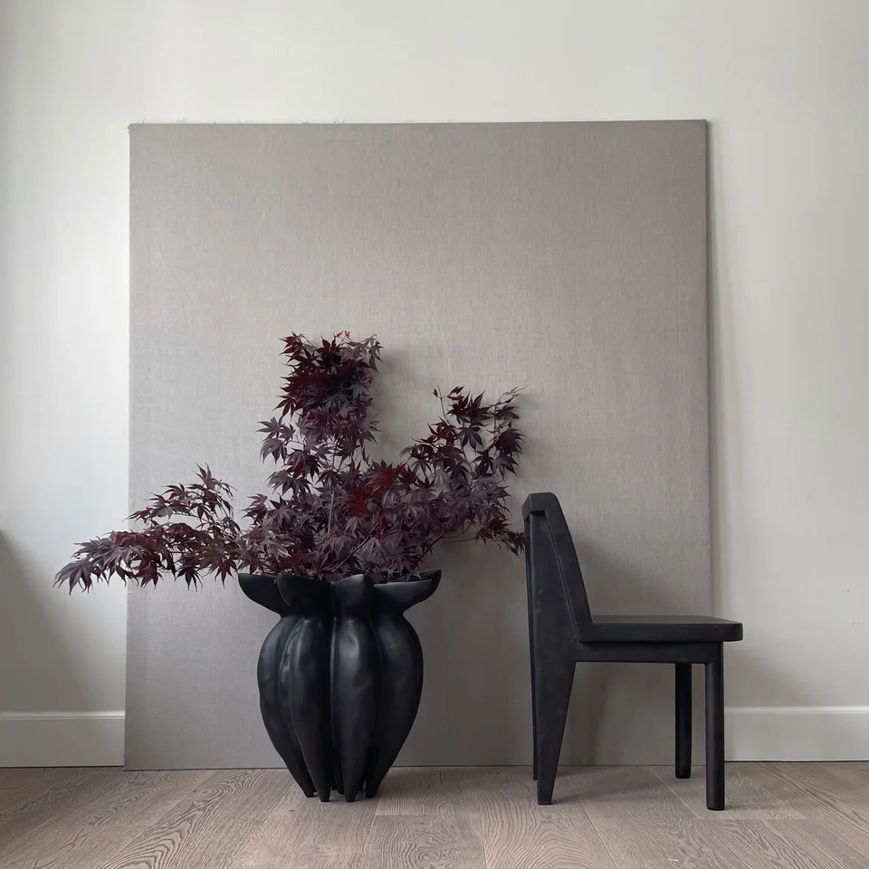 蓮花花瓶,大 - 咖啡色