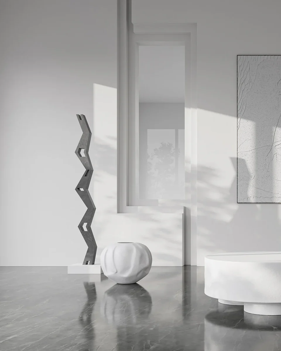 織物花瓶,大 - 骨白色