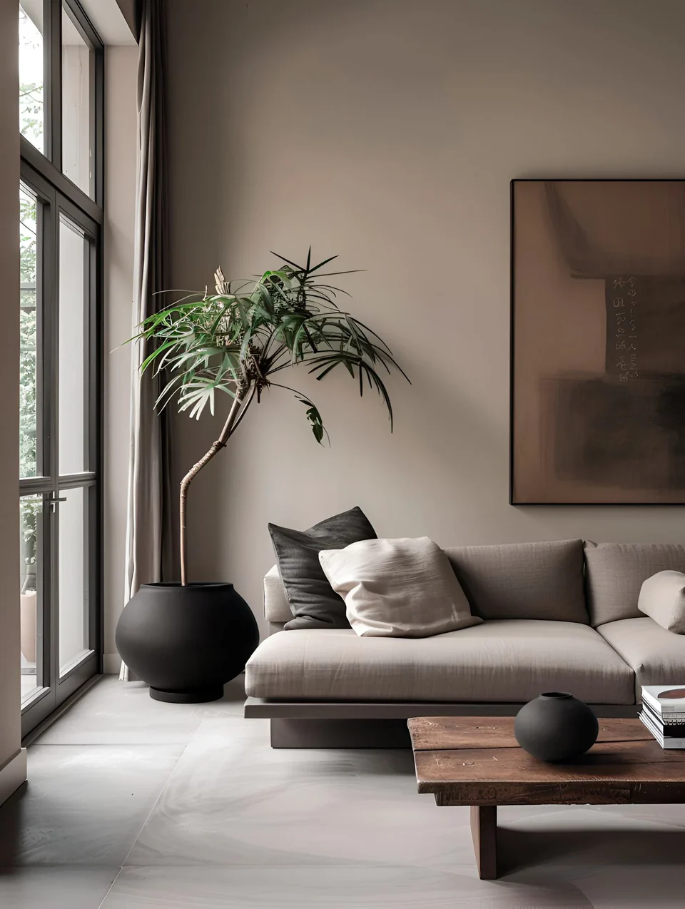 素直花瓶,胖型小 - 黑色