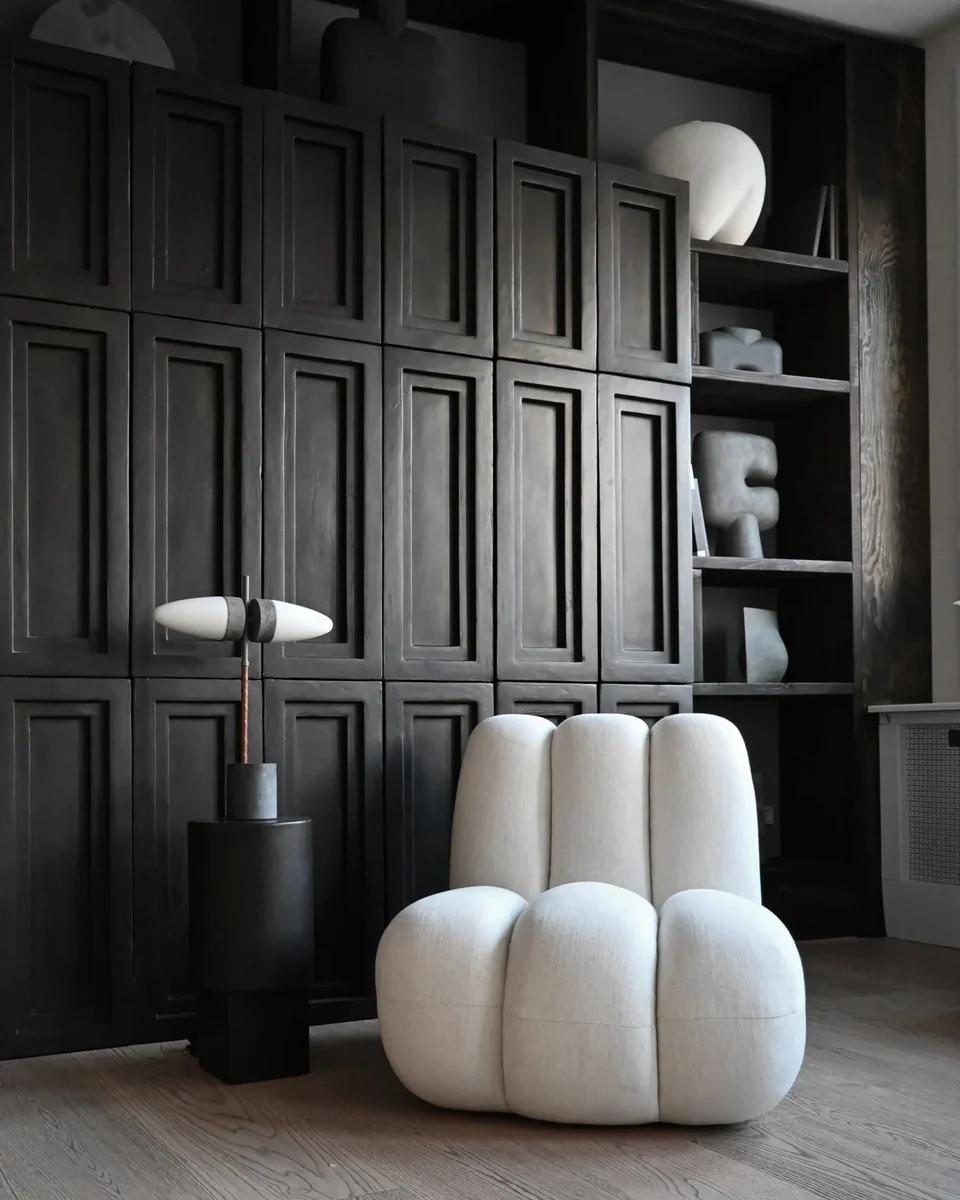 Toe椅,亞麻 - 粉筆白