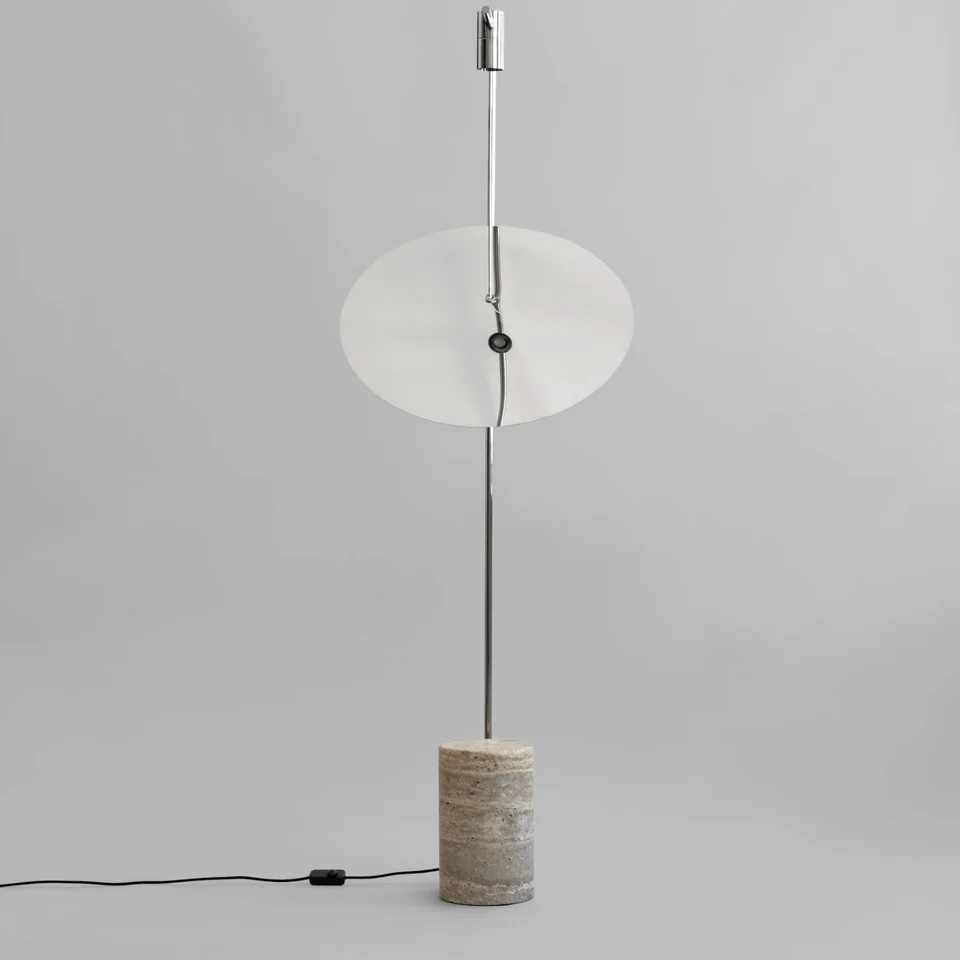 月亮落地燈 - 鉻銀