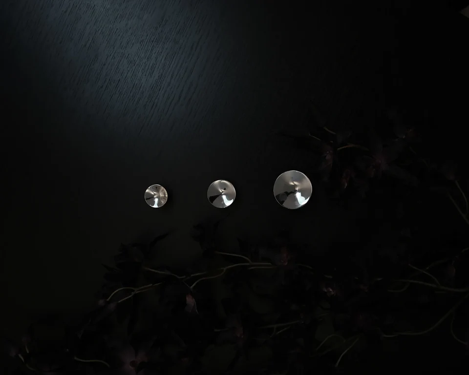 鈸型旋鈕,中 - 鉻銀