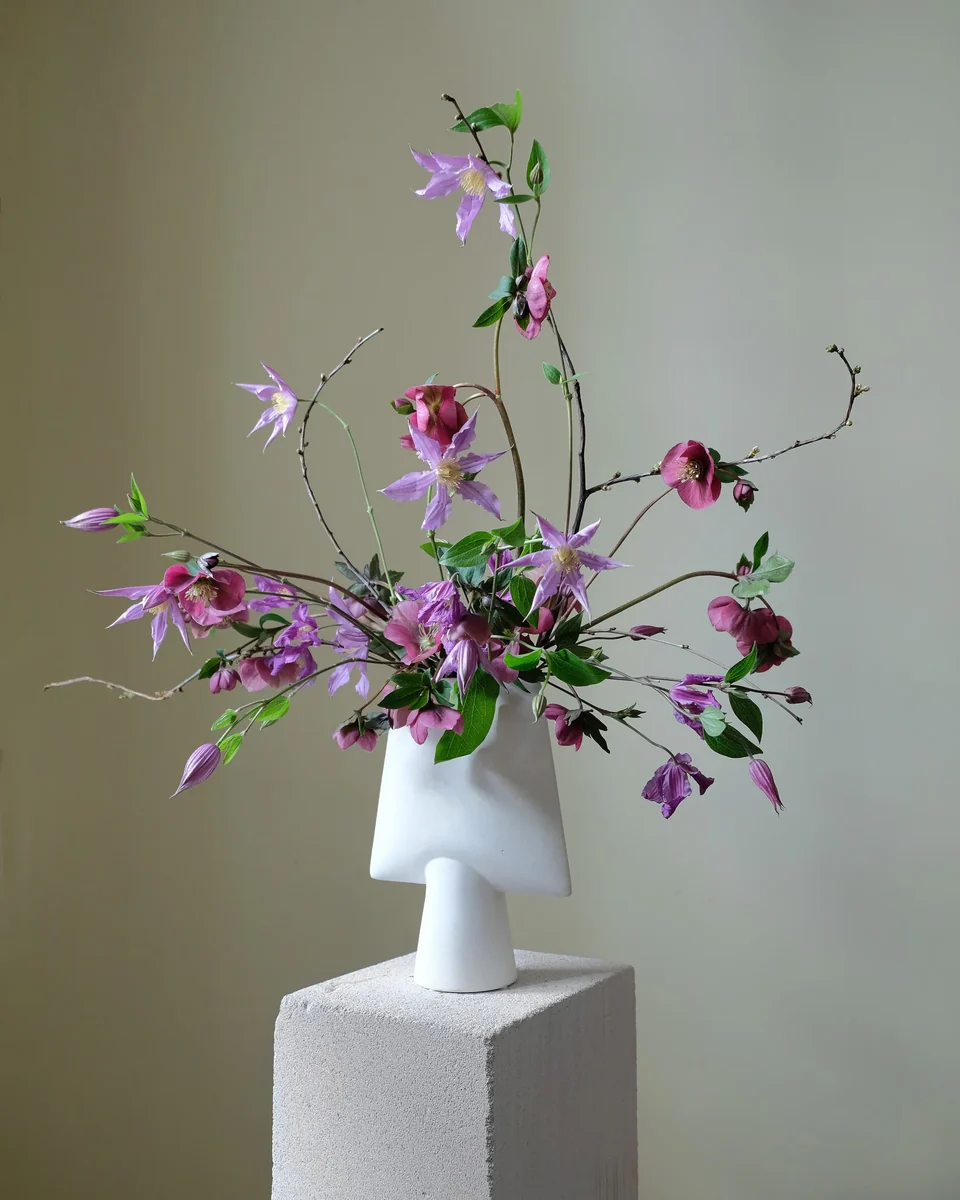 Sphere球形花瓶,四方形,迷你 - 骨白色