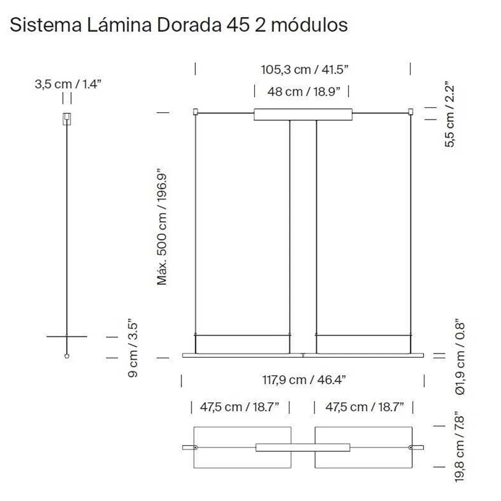 Sistema Lamina Dorada 45 吊燈