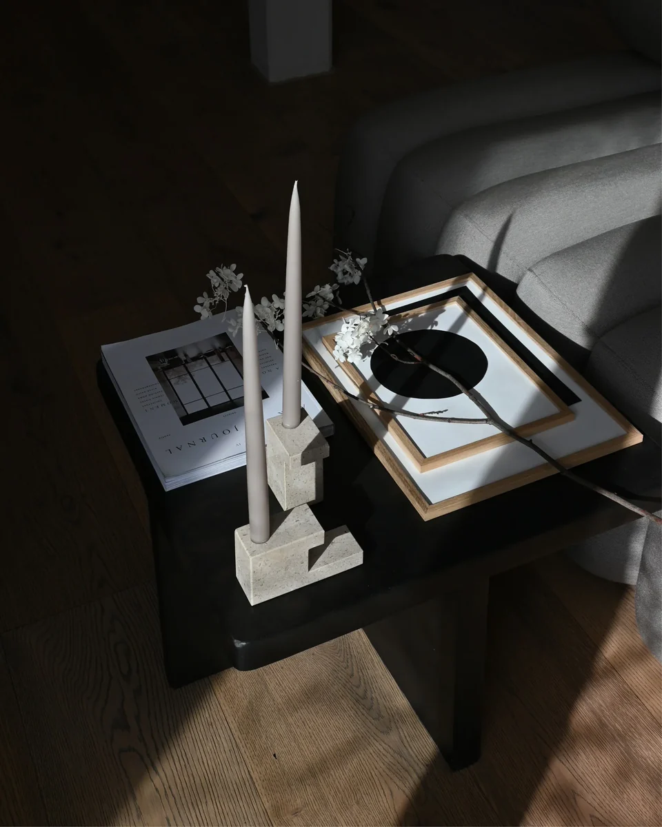 磚形燭台,高 - 石灰石