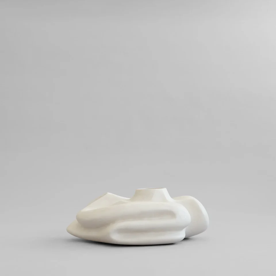 侘寂花瓶,矮胖型 - 白樺色