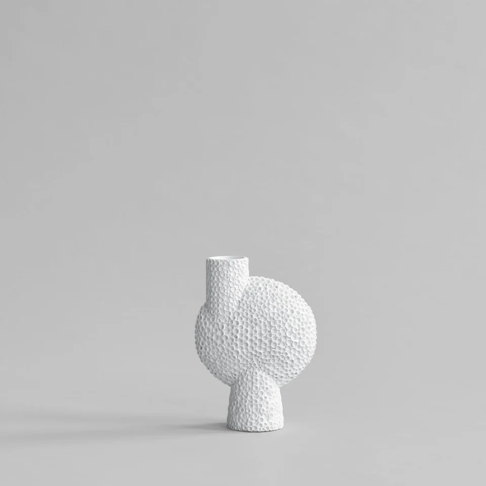 泡泡花瓶,網紋款,中型 - 骨白色