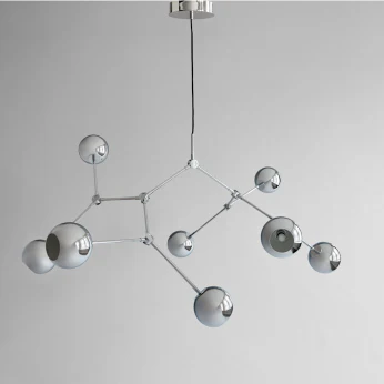 滴形圓球吊燈,大 - 鉻色(5m)