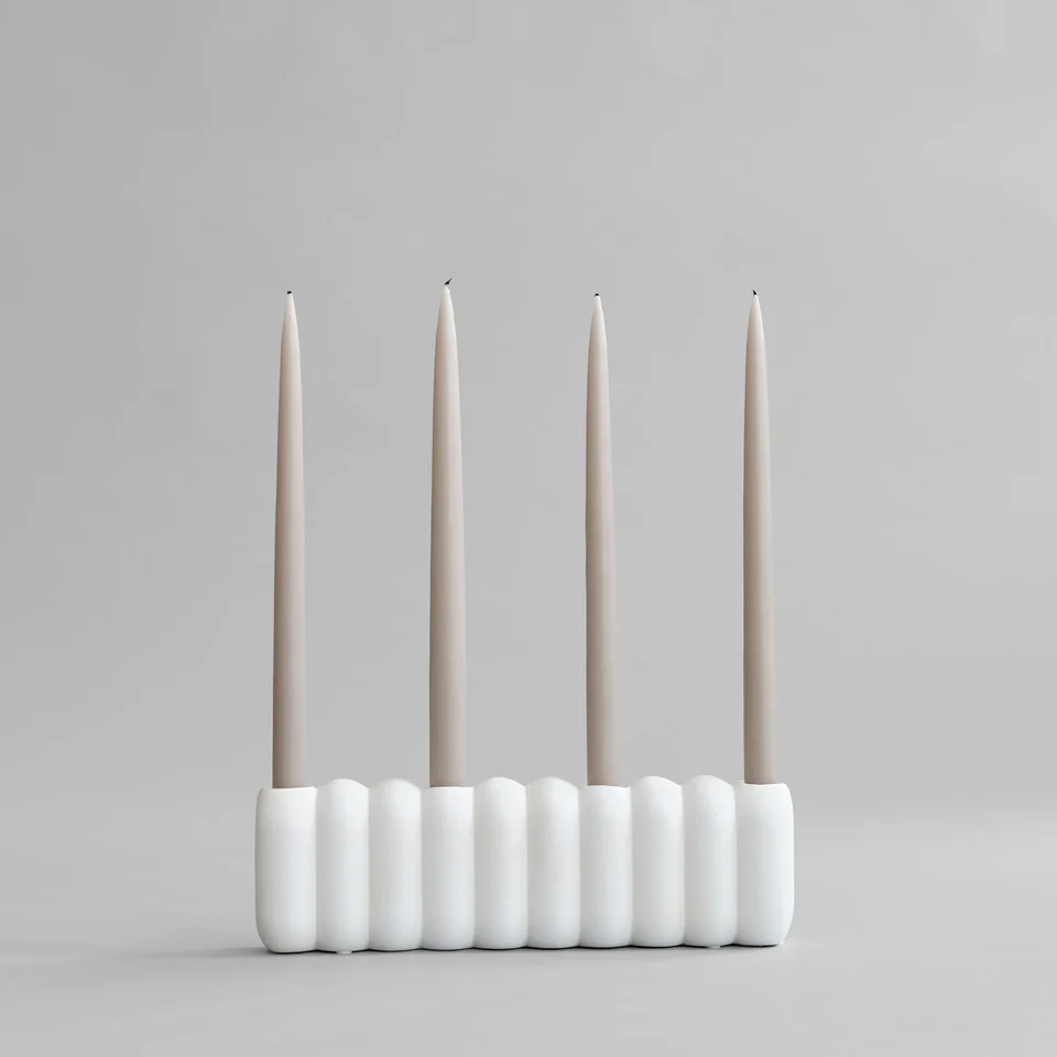 管形燭台,大 - 骨白色