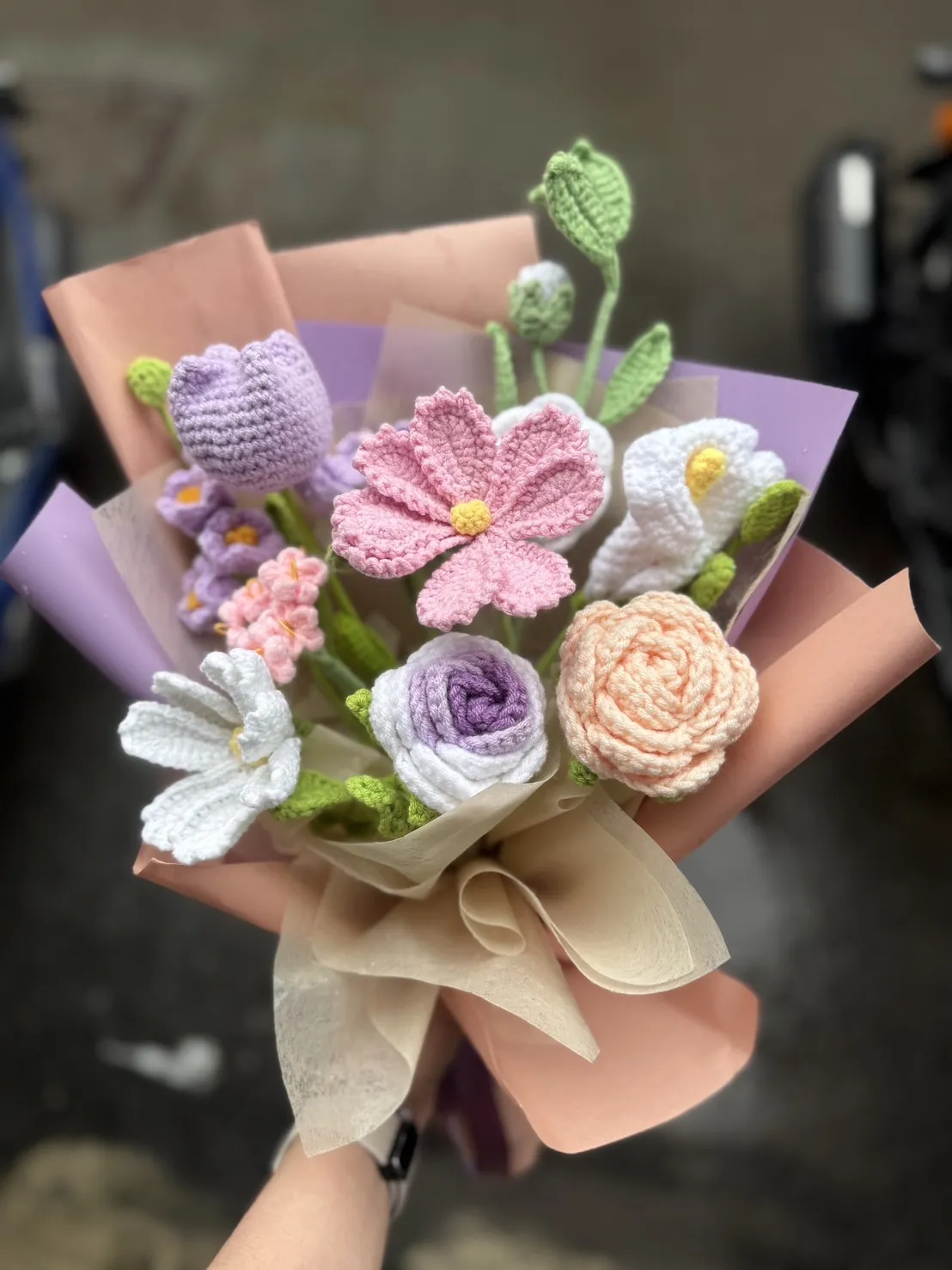 織棉暖語-針織花束