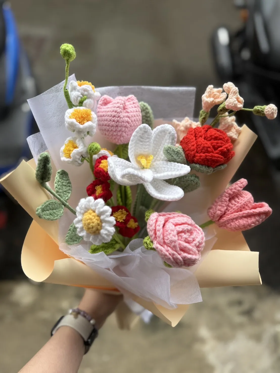 織棉暖語-針織花束