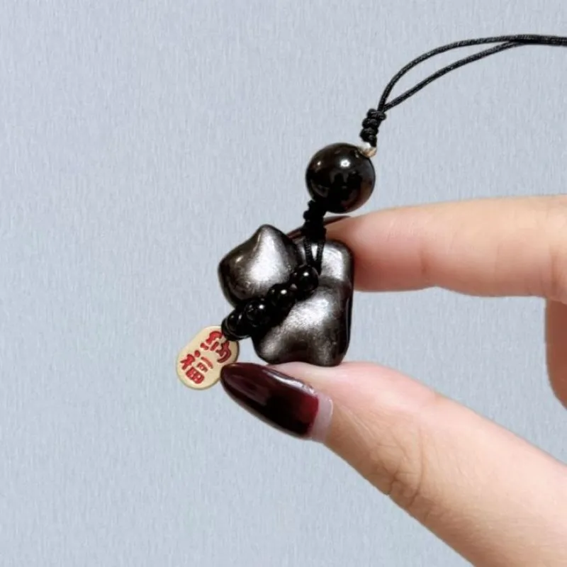 銀曜石貓咪吊飾