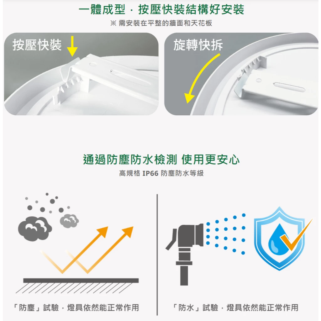 舞光｜ LED 白鯨防水 吸頂燈 壁燈 IP66防塵防水 10W 16W 24W 現貨 快速出貨
