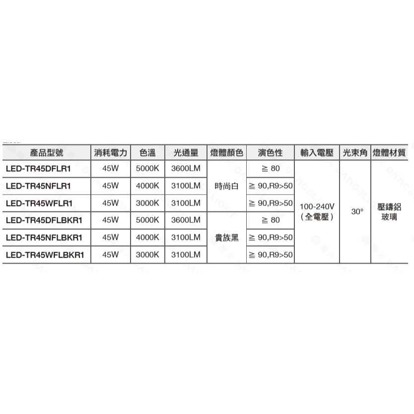 舞光 45W 黑鑽石軌道燈 RA90高演色 軌道燈 投射燈 櫥窗 百貨 專櫃 裝潢 黃光 自然光 白光