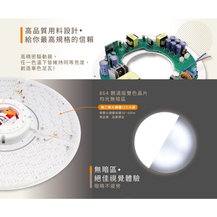 舞光｜LED 星鑽 四段 壁切 調光 吸頂燈 現貨 快速出貨 30W 50W 房間 客廳
