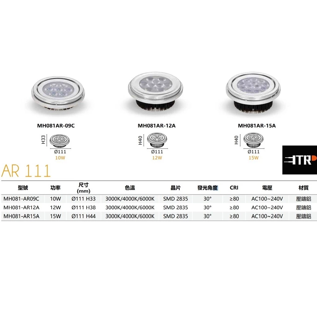 MARCH｜ LED AR111 崁燈 盒燈 投射燈 10W、12W、15W 居家 商空 客廳 餐廳 展示廳 設計師愛