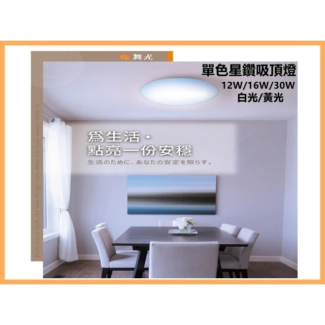 舞光｜ LED 吸頂燈 單色星鑽吸頂燈 12W 16W 30W 現貨單色非調光 居家 客廳 玄關 走道 房間 主臥 客房