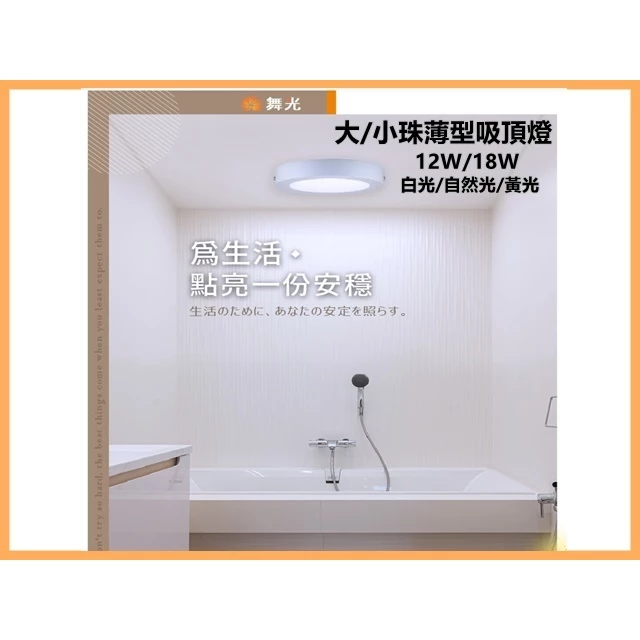舞光｜LED 大/小珠 薄型吸頂燈 12W/18W 全電壓 走廊 樓梯間 陽台 餐廳 廁所 浴室