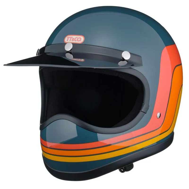 TT 全罩 70’s線條 經典藍