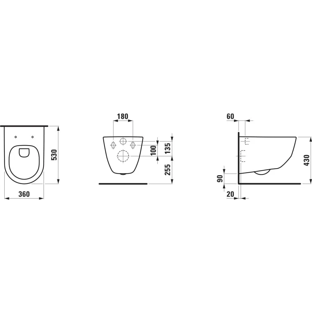 LAUFEN PRO rimless 掛壁式馬桶