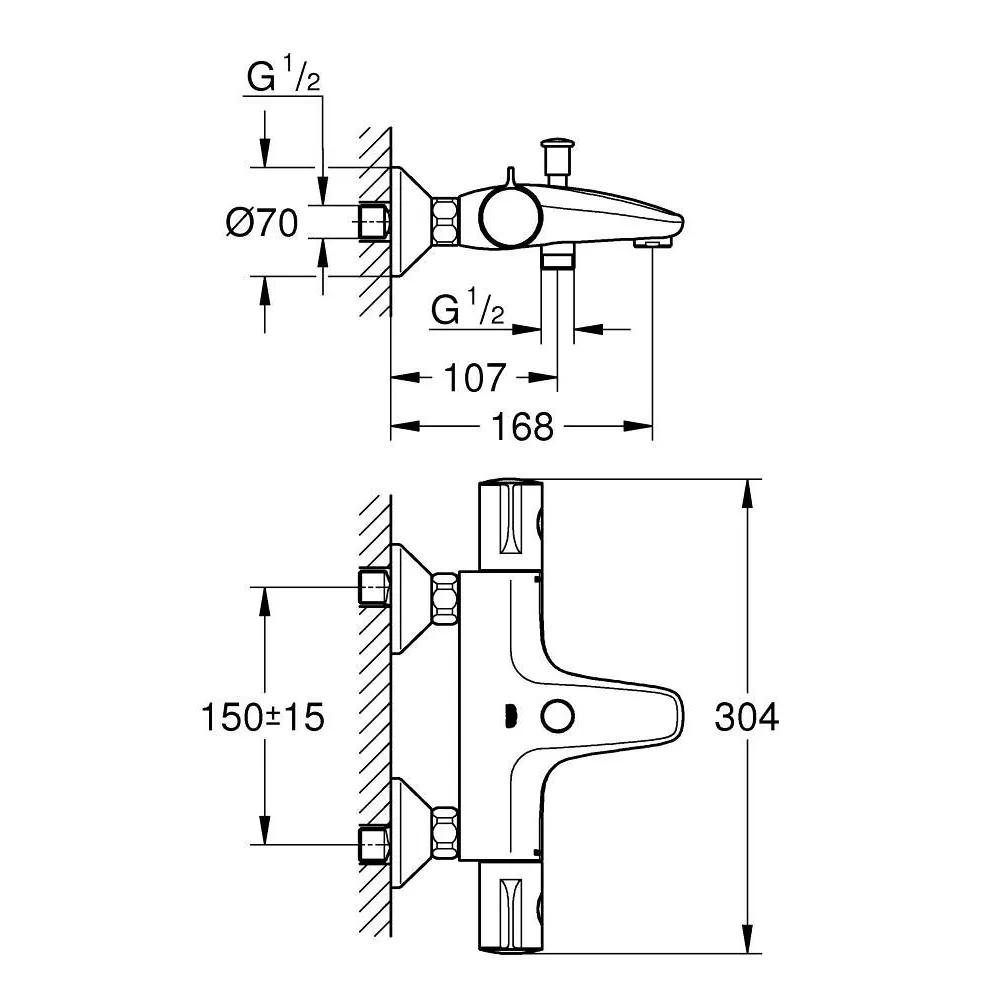 GROHE GROHTHERM 800 定溫浴用龍頭