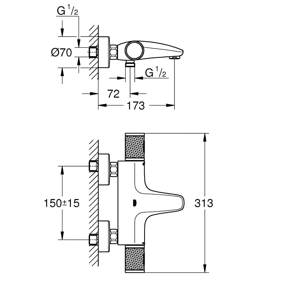 GROHE GROHTHERM 1000 PERFORMANCE 定溫浴用龍頭