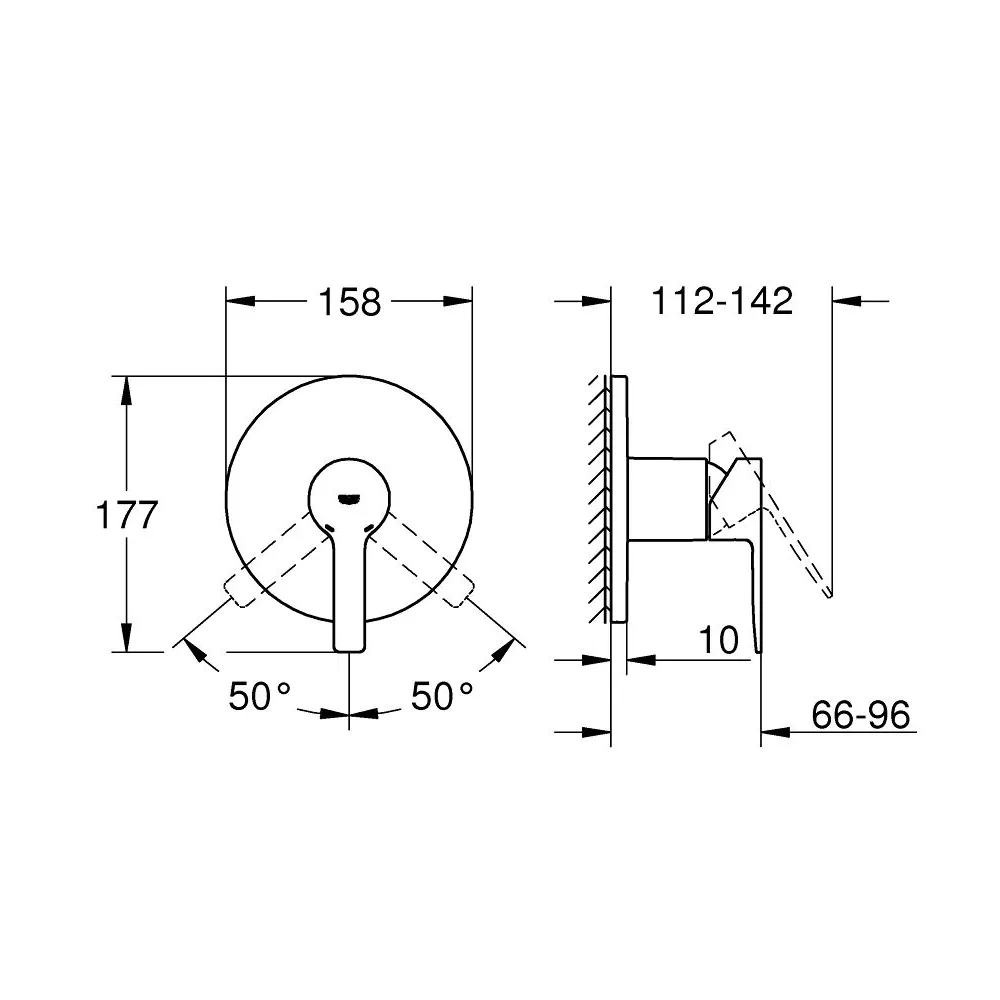 GROHE LINEARE 埋壁式浴用龍頭外部
