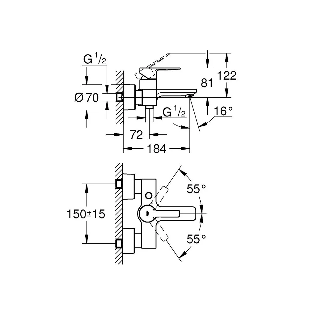 GROHE LINEARE 單槍浴用龍頭