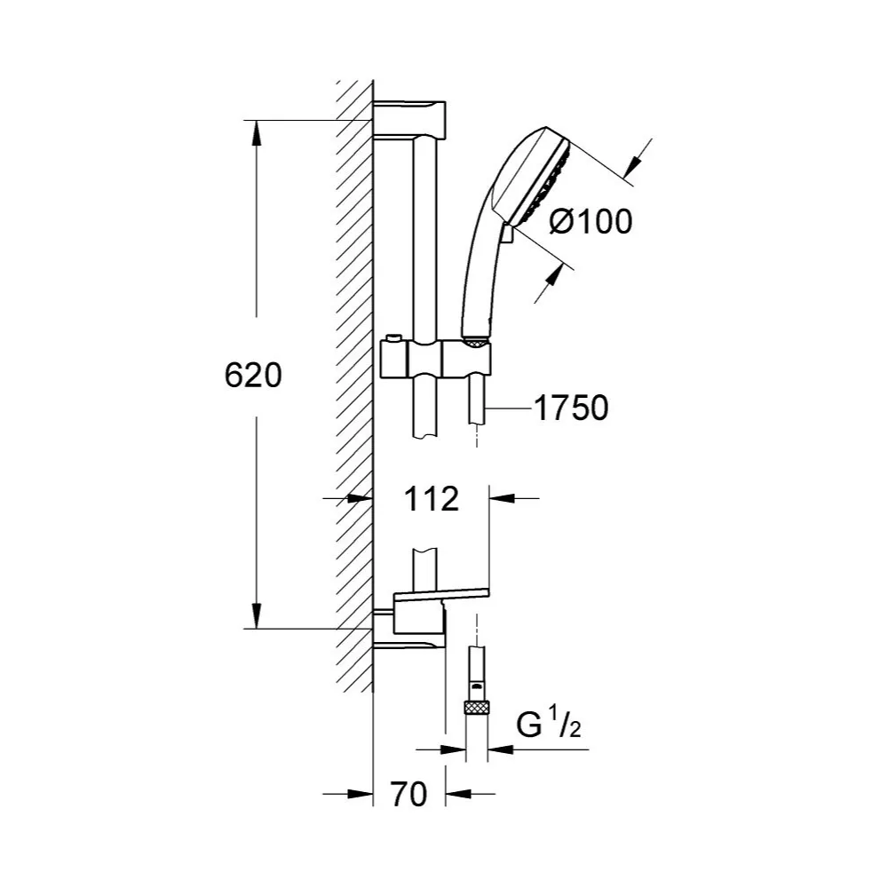 GROHE TEMPESTA COSMOPOLITAN 100 滑桿組