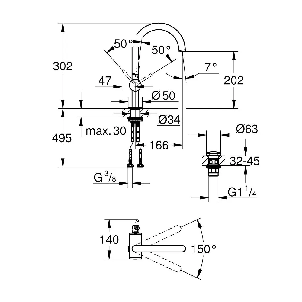 GROHE ATRIO 單槍面用龍頭