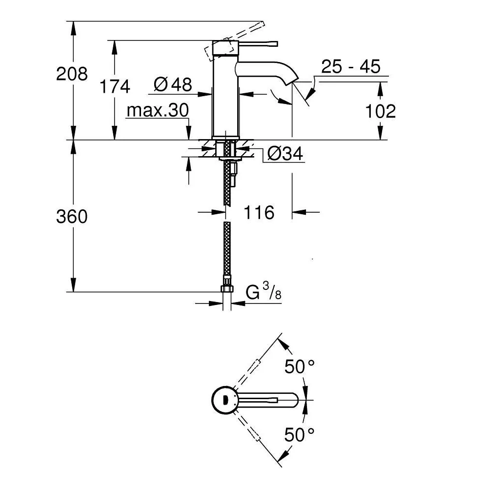 GROHE ESSENCE 單槍面用龍頭