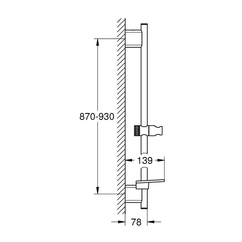 GROHE RAINSHOWER SMARTACTIVE 滑桿90cm