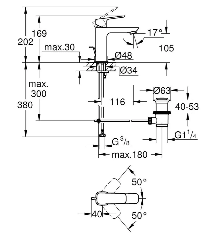 GROHE CUBEO 單槍面用龍頭