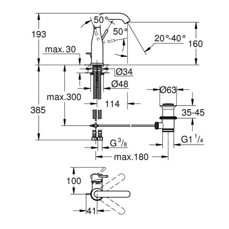 GROHE ESSENCE 單槍面用龍頭M-Size