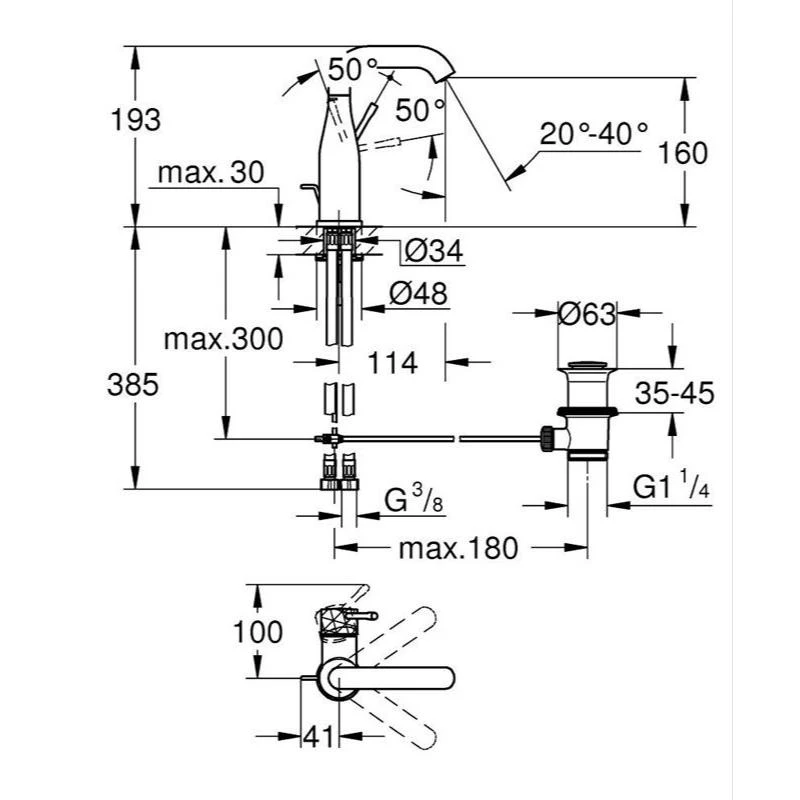 GROHE ESSENCE 單槍面用龍頭M-Size